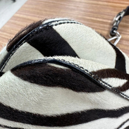 Prada Zebra Print Ponyhair Calfskin Leather Shoulder Bag