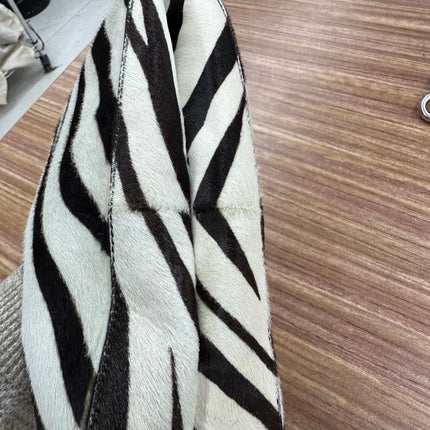Prada Zebra Print Ponyhair Calfskin Leather Shoulder Bag