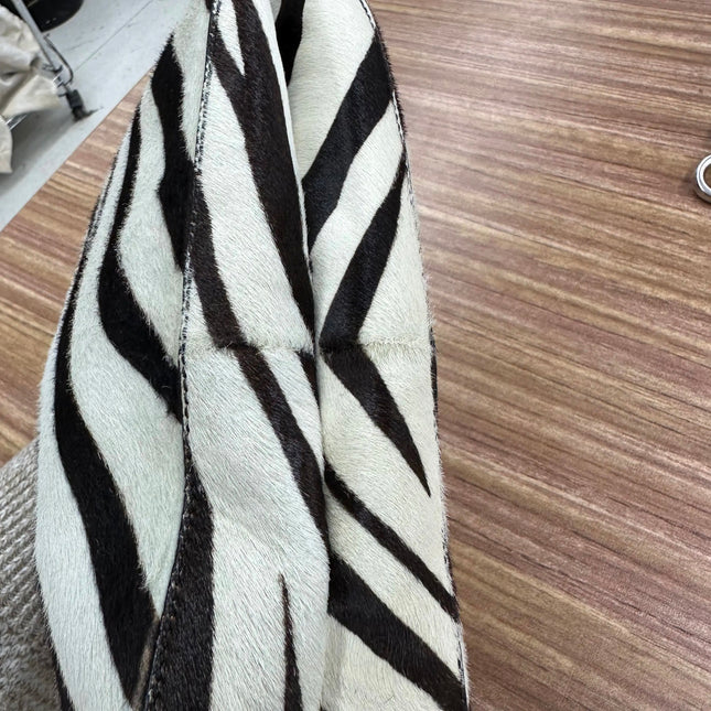 Prada Zebra Print Ponyhair Calfskin Leather Shoulder Bag