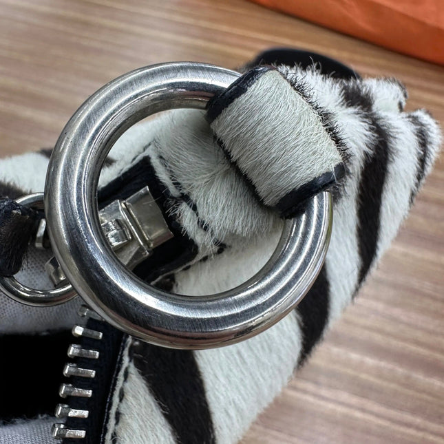 Prada Zebra Print Ponyhair Calfskin Leather Shoulder Bag
