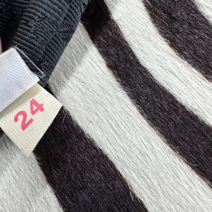 Prada Zebra Print Ponyhair Calfskin Leather Shoulder Bag