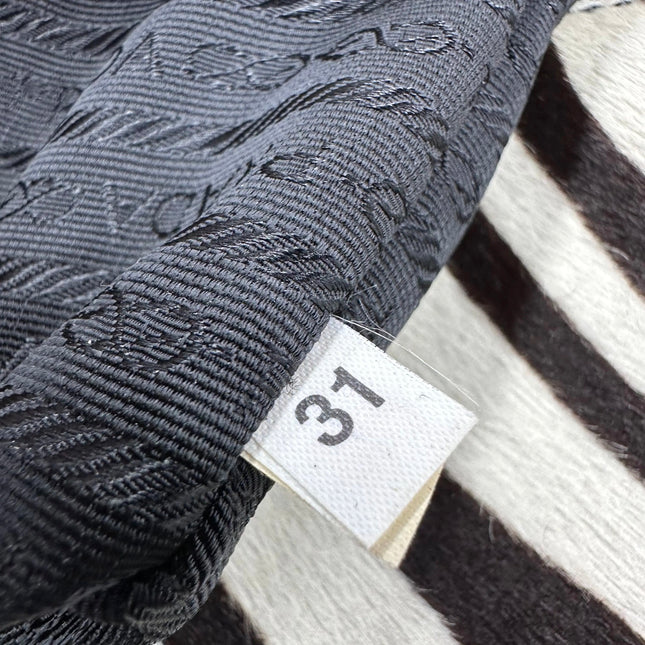 Prada Zebra Print Ponyhair Calfskin Leather Shoulder Bag