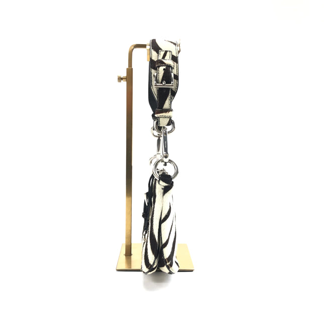 Prada Zebra Print Ponyhair Calfskin Leather Shoulder Bag