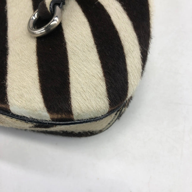 Prada Zebra Print Ponyhair Calfskin Leather Shoulder Bag