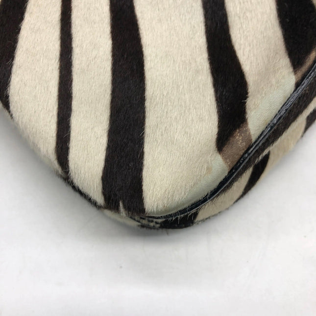 Prada Zebra Print Ponyhair Calfskin Leather Shoulder Bag