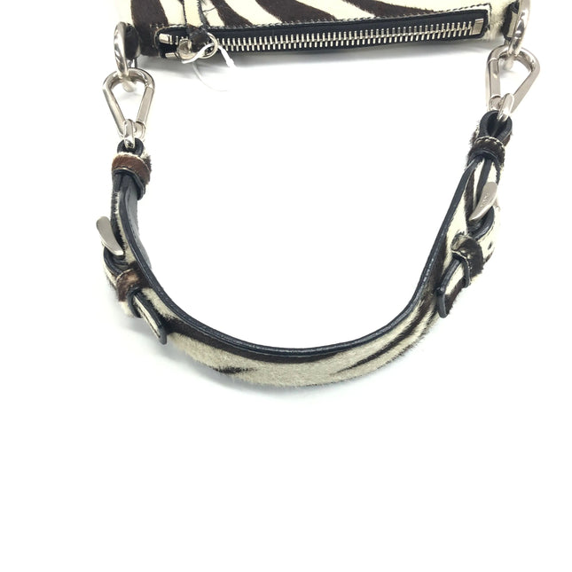Prada Zebra Print Ponyhair Calfskin Leather Shoulder Bag