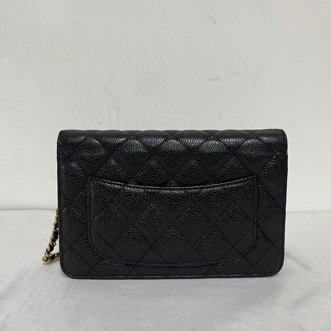 Chanel Wallet on Chain Classic Flap 2014 Black Caviar Leather Gold Hardware