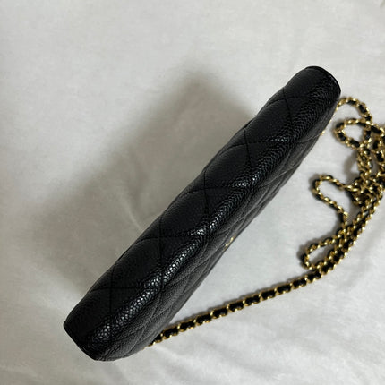 Chanel Wallet on Chain Classic Flap 2014 Black Caviar Leather Gold Hardware