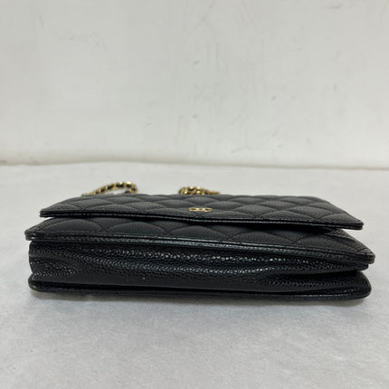 Chanel Wallet on Chain Classic Flap 2014 Black Caviar Leather Gold Hardware