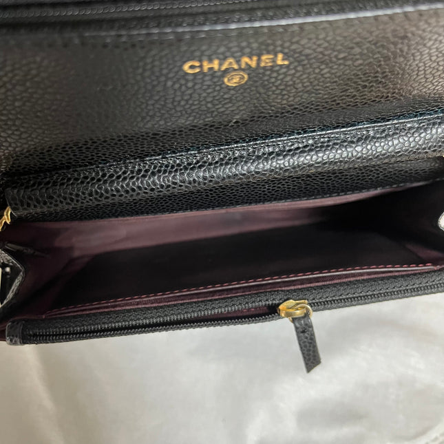 Chanel Wallet on Chain Classic Flap 2014 Black Caviar Leather Gold Hardware