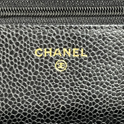 Chanel Wallet on Chain Classic Flap 2014 Black Caviar Leather Gold Hardware