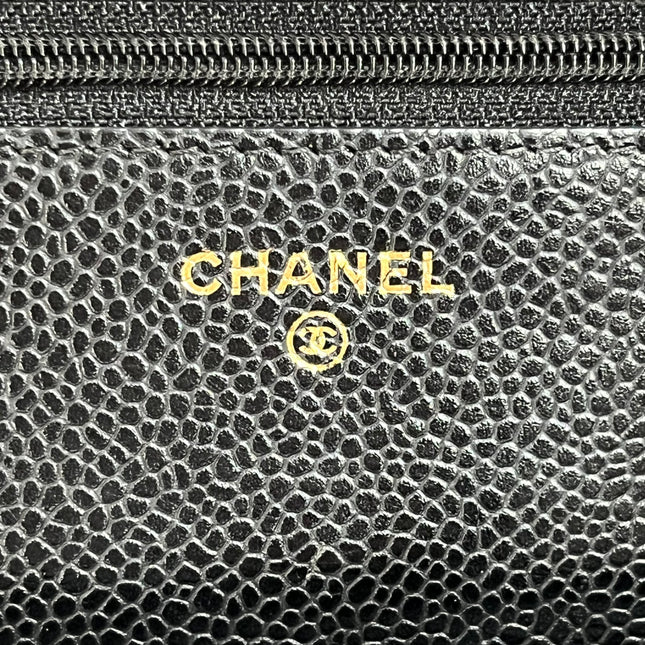 Chanel Wallet on Chain Classic Flap 2014 Black Caviar Leather Gold Hardware