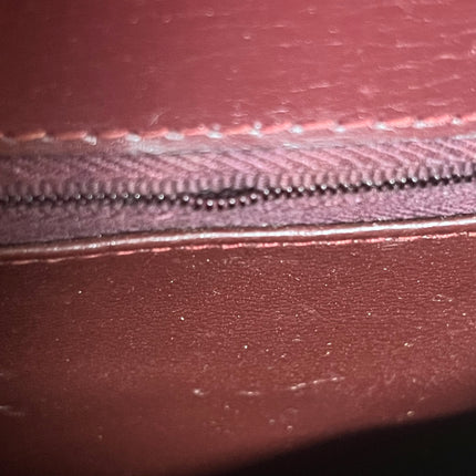 Gucci Vintage Bag Burgundy Lizard Leather Blue Lapis Lazuli Stone Gold-tone Hardware