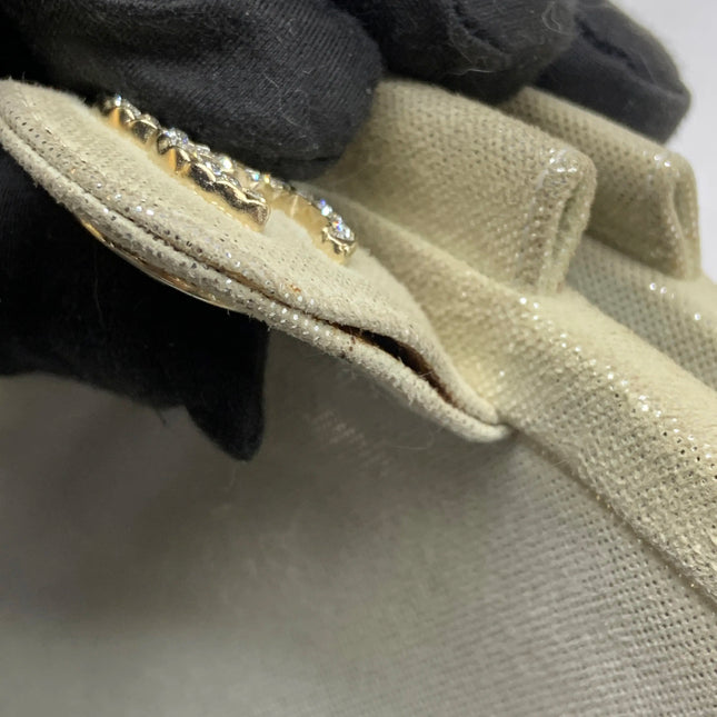 Chanel White Rabbit Fur Kiss Lock Clutch Chain Bag