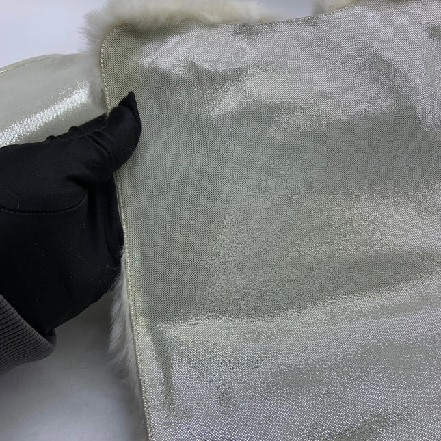 Chanel White Rabbit Fur Kiss Lock Clutch Chain Bag