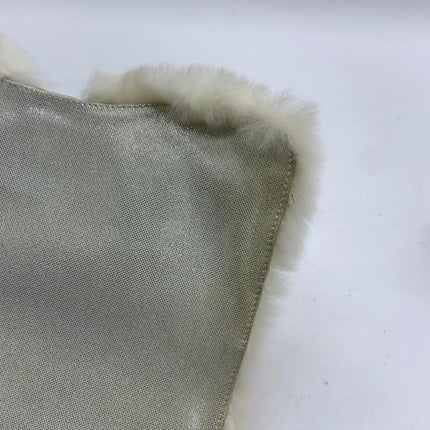 Chanel White Rabbit Fur Kiss Lock Clutch Chain Bag