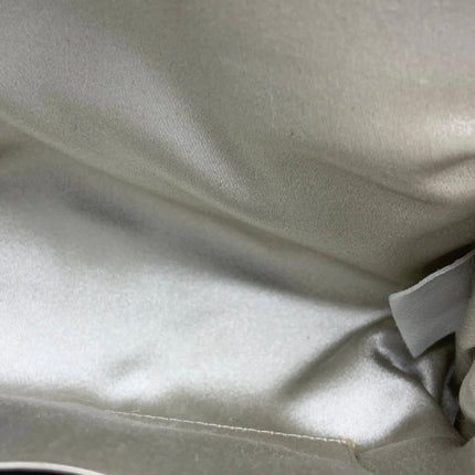 Chanel White Rabbit Fur Kiss Lock Clutch Chain Bag