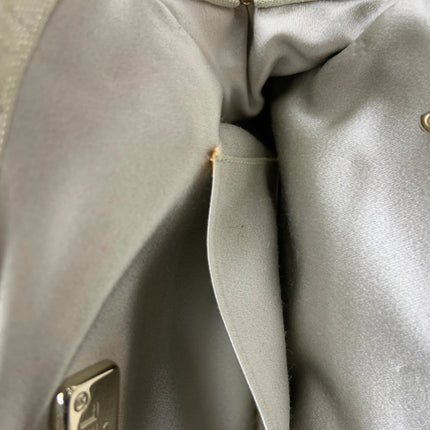 Chanel White Rabbit Fur Kiss Lock Clutch Chain Bag