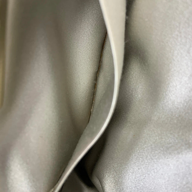 Chanel White Rabbit Fur Kiss Lock Clutch Chain Bag