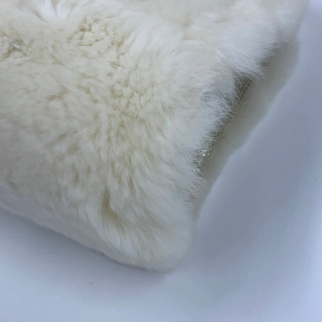 Chanel White Rabbit Fur Kiss Lock Clutch Chain Bag