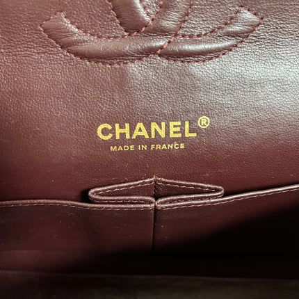Chanel Classic Flap Medium Black Caviar Leather Double Flap Gold Hardware