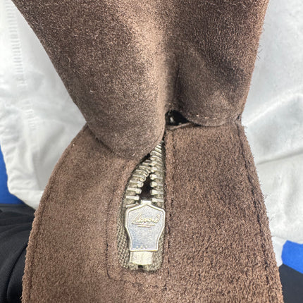 Chanel Mademoiselle Camera Bag Chocolate Brown Suede Silver Chain 2005-2006