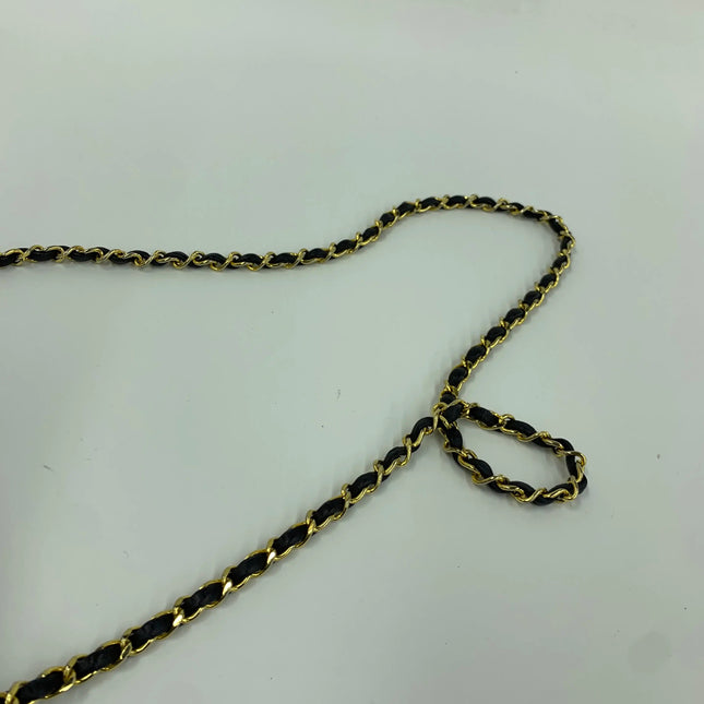 Chanel Vintage Half Moon Flap Bag Navy Lambskin Leather Mega Gold Hardware 1989-1991