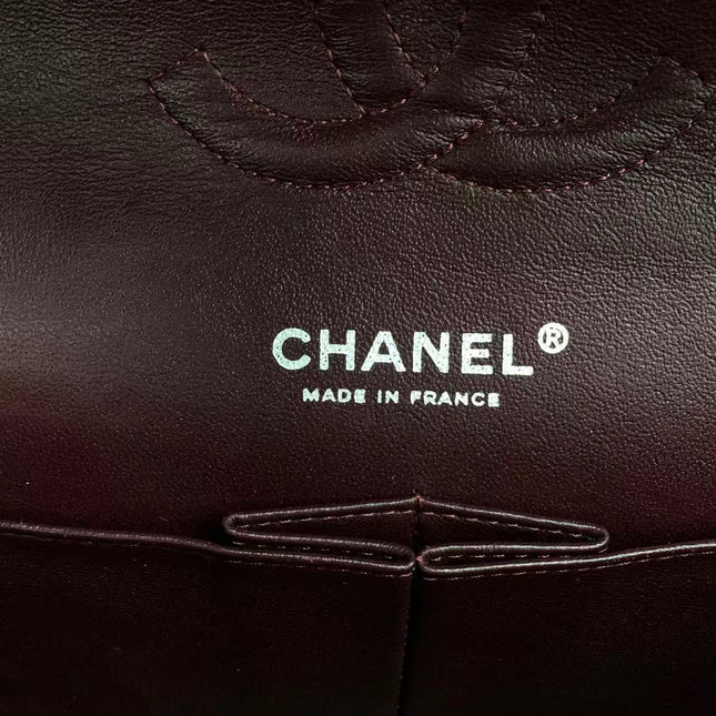 Chanel Timeless Classic Flap Medium 2009 Black Lambskin Leather Silver Hardware