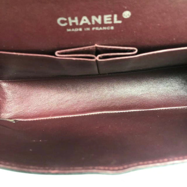Chanel Timeless Classic Flap Medium 2009 Black Lambskin Leather Silver Hardware