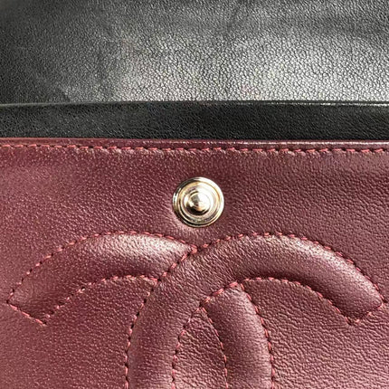 Chanel Timeless Classic Flap Medium 2009 Black Lambskin Leather Silver Hardware