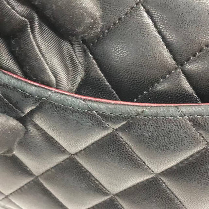 Chanel Timeless Classic Flap Medium 2009 Black Lambskin Leather Silver Hardware