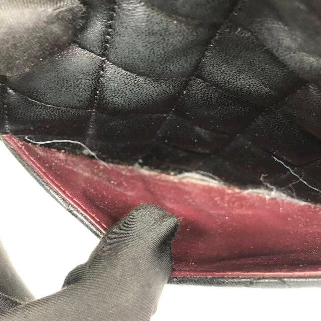 Chanel Timeless Classic Flap Medium 2009 Black Lambskin Leather Silver Hardware