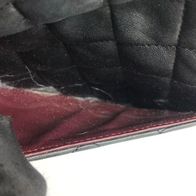 Chanel Timeless Classic Flap Medium 2009 Black Lambskin Leather Silver Hardware