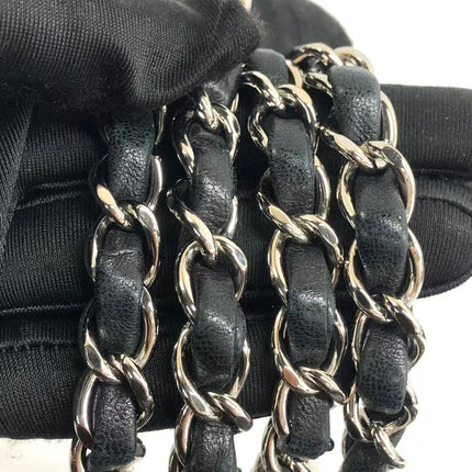 Chanel Timeless Classic Flap Medium 2009 Black Lambskin Leather Silver Hardware