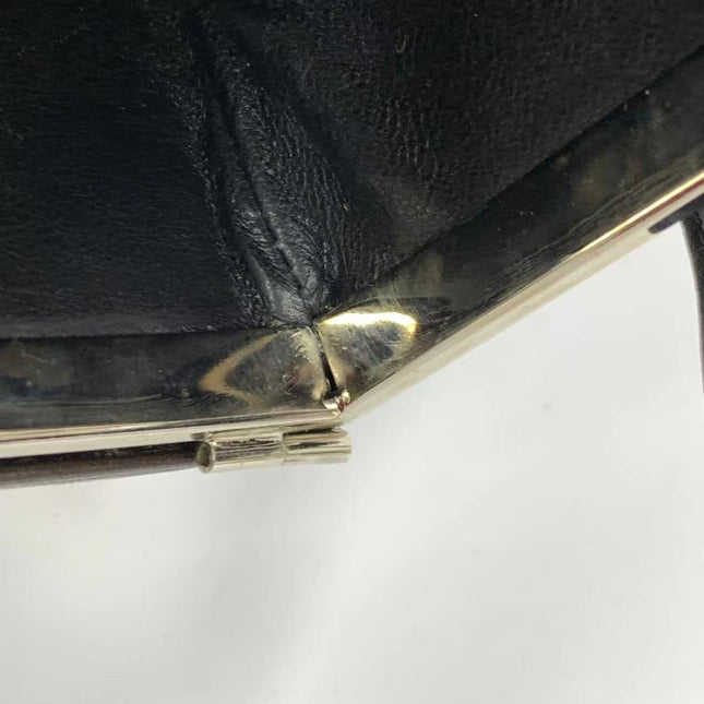 Chanel Vanity Case Vintage Black Patent Leather Silver Clasp Hardware