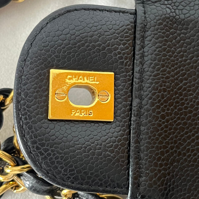 Chanel Classic Flap Jumbo 2008 Black Caviar Leather Single Flap 24k Gold Hardware