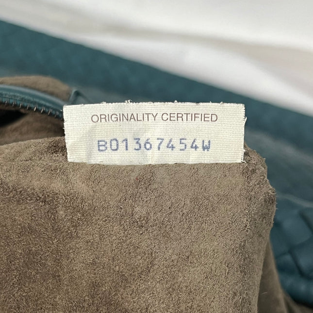 Bottega Veneta Veneta Hobo Maxi Teal Green Intrecciato Leather Bag 54cm