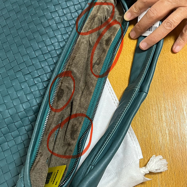 Bottega Veneta Veneta Hobo Maxi Teal Green Intrecciato Leather Bag 54cm