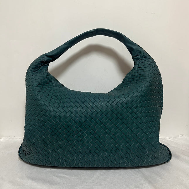 Bottega Veneta Veneta Hobo Maxi Teal Green Intrecciato Leather Bag 54cm