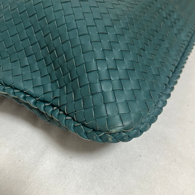 Bottega Veneta Veneta Hobo Maxi Teal Green Intrecciato Leather Bag 54cm