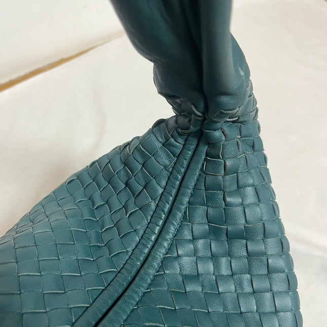 Bottega Veneta Veneta Hobo Maxi Teal Green Intrecciato Leather Bag 54cm