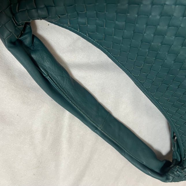 Bottega Veneta Veneta Hobo Maxi Teal Green Intrecciato Leather Bag 54cm