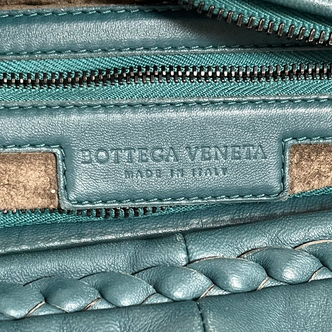 Bottega Veneta Veneta Hobo Maxi Teal Green Intrecciato Leather Bag 54cm
