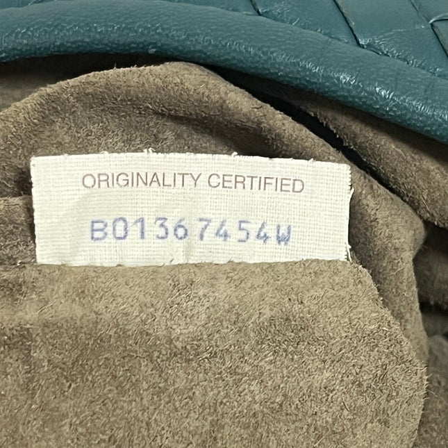 Bottega Veneta Veneta Hobo Maxi Teal Green Intrecciato Leather Bag 54cm