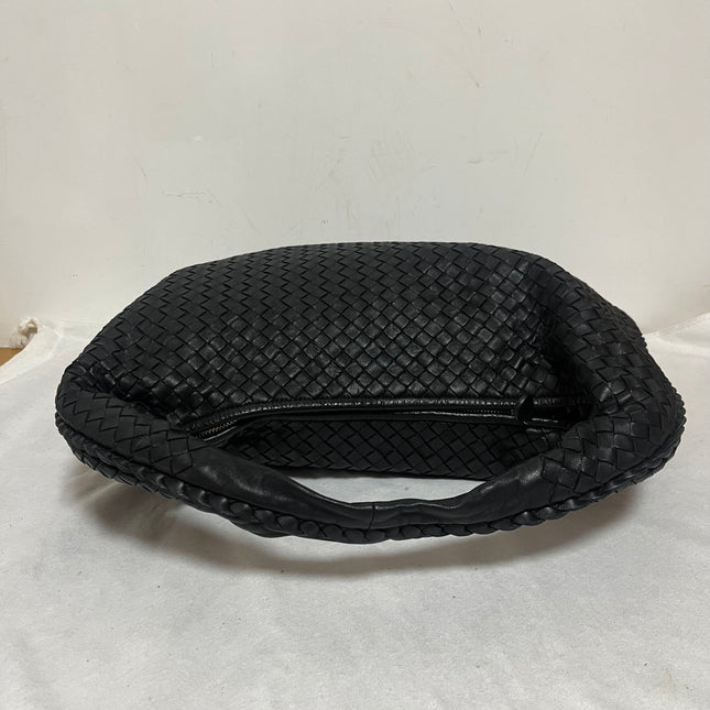 Bottega Veneta Veneta Intrecciato Hobo Bag Large Black Leather 47cm