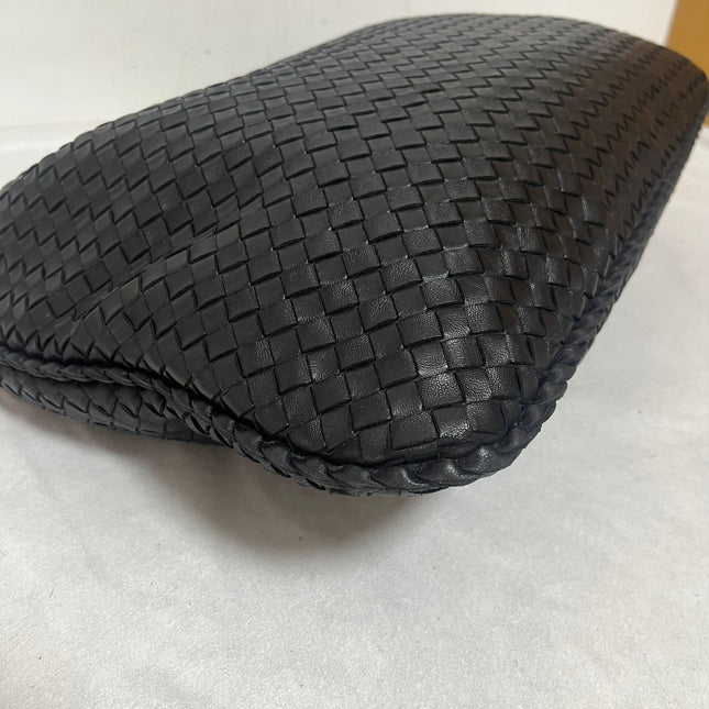 Bottega Veneta Veneta Intrecciato Hobo Bag Large Black Leather 47cm
