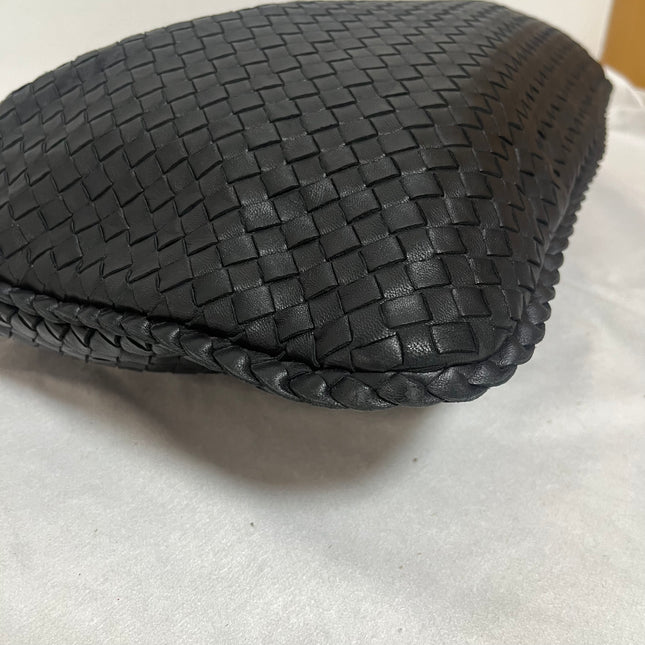 Bottega Veneta Veneta Intrecciato Hobo Bag Large Black Leather 47cm
