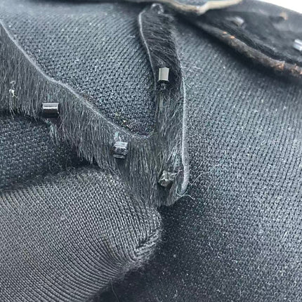 FENDI Baguette Vintage Black Cloth With Flower Embroidery Silver Hardware