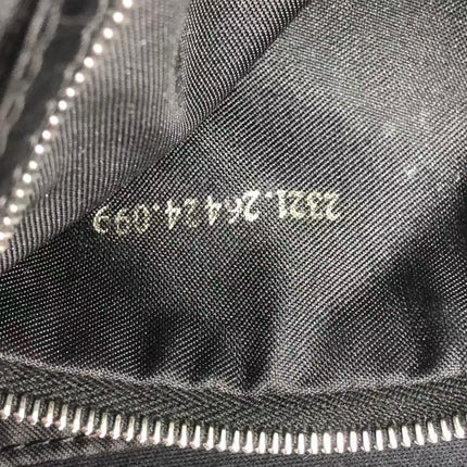 FENDI Baguette Vintage Black Cloth With Flower Embroidery Silver Hardware