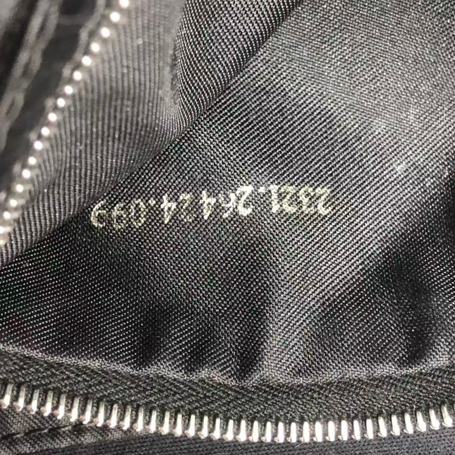 FENDI Baguette Vintage Black Cloth With Flower Embroidery Silver Hardware